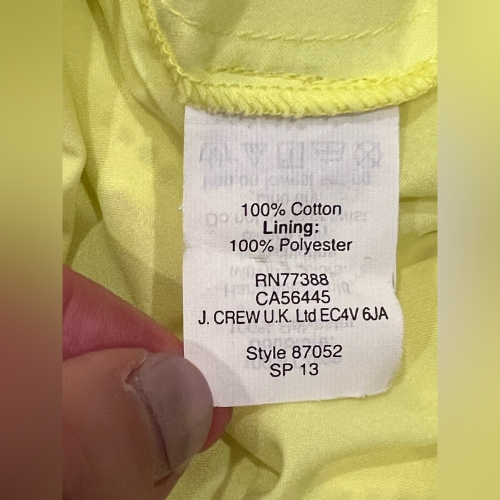 Madewell J. Crew Women’s Eyelet Lined Trail Lace Cotton Shift Dress Sz 6 Yellow - Picture 6 of 8
